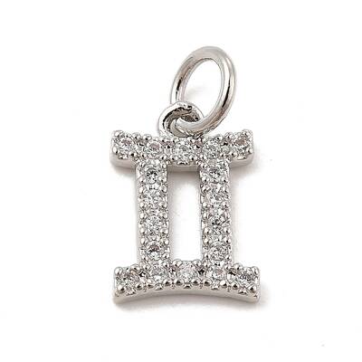 Brass Micro Pave Cubic Zirconia Charms