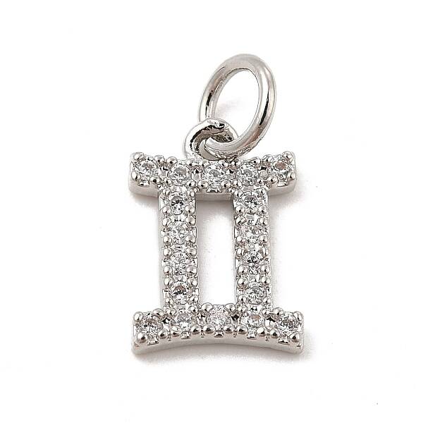 Brass Micro Pave Cubic Zirconia Charms