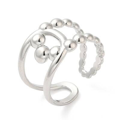 Non-Tarnish 304 Stainless Steel Hollow Knot Open Cuff Ring for Women