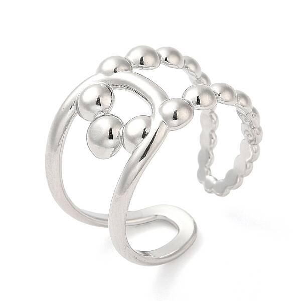 Non-Tarnish 304 Stainless Steel Hollow Knot Open Cuff Ring for Women