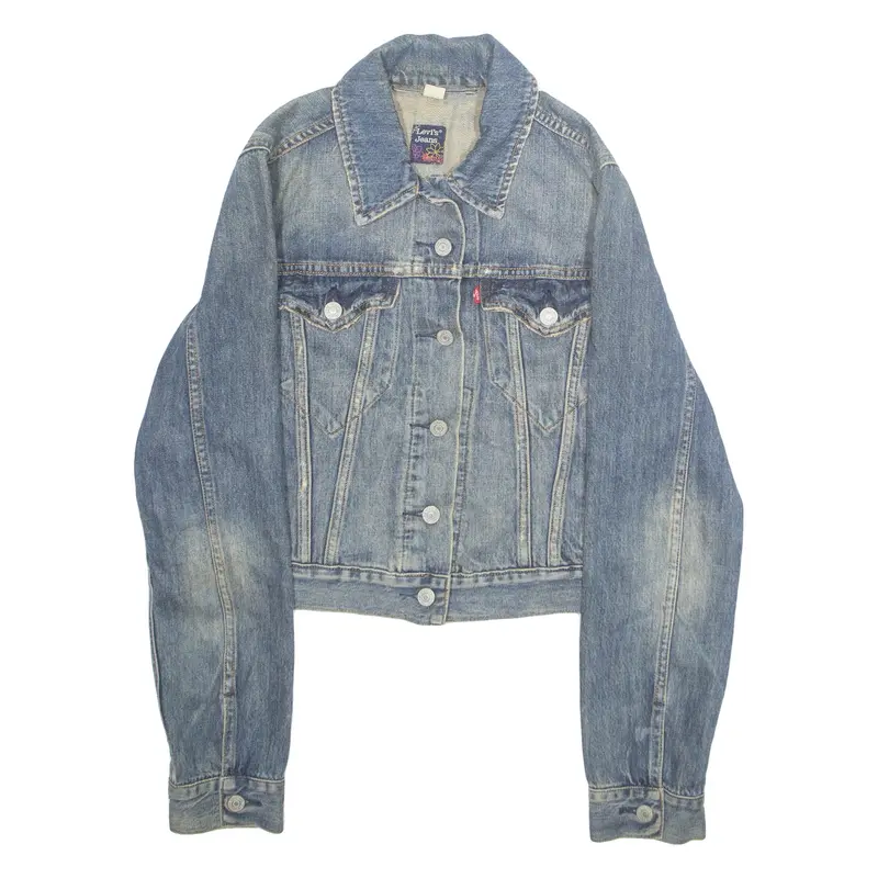 LEVI'S Cropped Womens Denim Jacket Blue M
