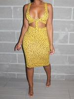 Two-piece Set Women's All Over Print Knot Front Crop Tank Top & High Waist Skirt Set, Deep V Neck Tanktop & Bodycon Skirt, La...