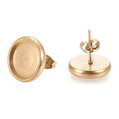 Ion Plating(IP) 304 Stainless Steel Stud Earring Settings