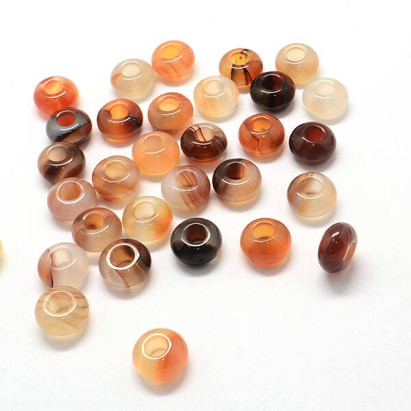 Natural Agate European Large Hole Beads