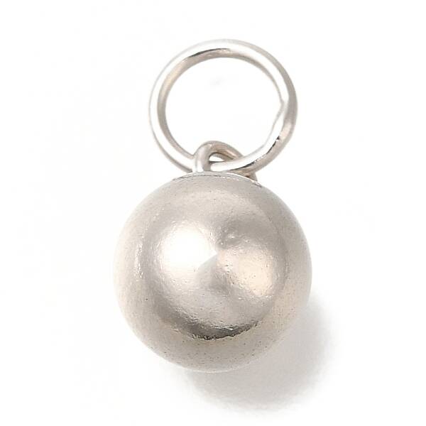 Rhodium Plated 925 Sterling Silver Round Charms