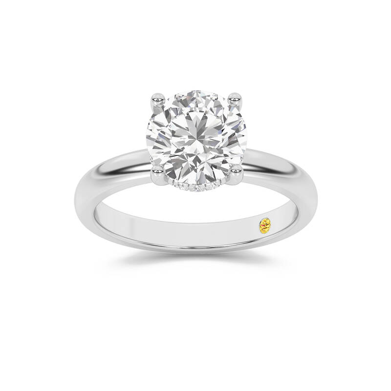Firefly Hidden Halo Round Lab Grown Diamond Engagement Ring | 14K White Gold 2 5/8 CT. TW.
