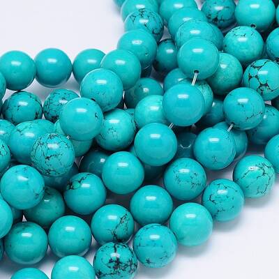 Natural Magnesite Round Bead Strands