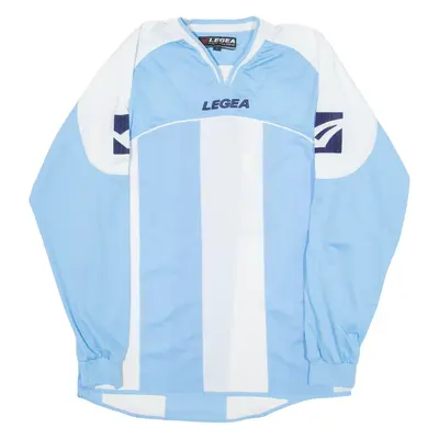 LEGEA No 20 Mens Football Shirt Jersey Blue Long Sleeve V-Neck L