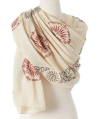 OMSutra Surya Shawl | Color: Ecru