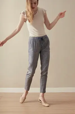 Drawstring Pant - Denim Chambray | Size: XS | Denim Chambray: Denim Chambray