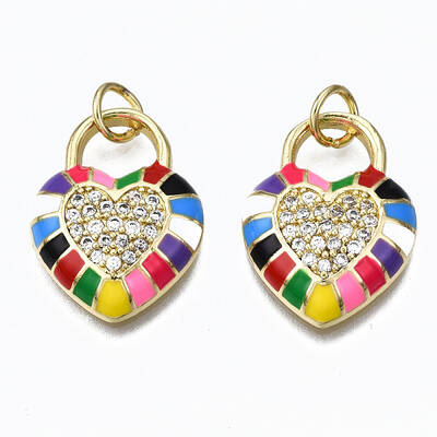 Brass Micro Pave Clear Cubic Zirconia Pendants