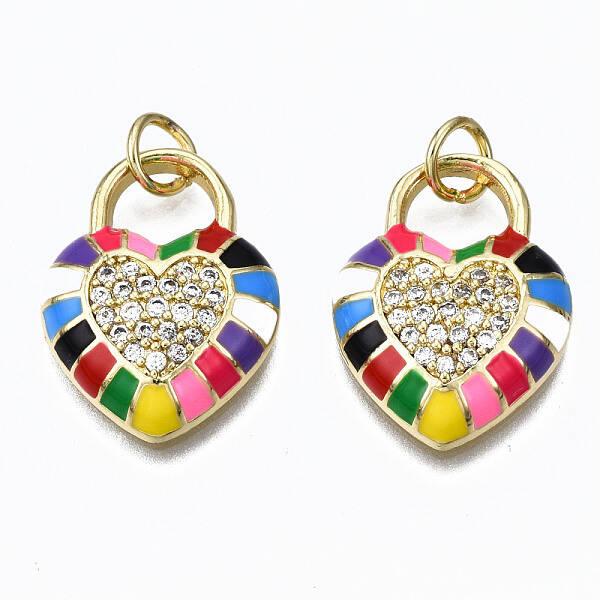 Brass Micro Pave Clear Cubic Zirconia Pendants
