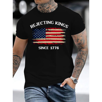 Defending Freedom: 'Rejecting Kings Since 1776' T-Shirt featuring a Classic Flag Look
