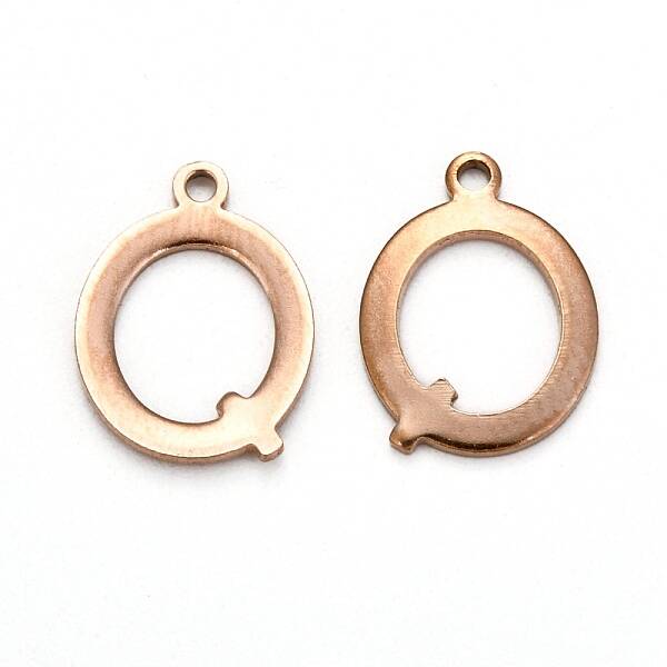 Ion Plating(IP) 304 Stainless Steel Alphabet Charms