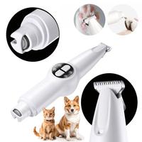Dog Paw Trimmer with LED Light, Upgraded 2 in 1 Dog Grooming Kit, Cordless Pet Nail Trimmers Grinder with 3 Ports for Small M...