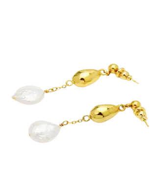 18K Pearl Drop Earrings