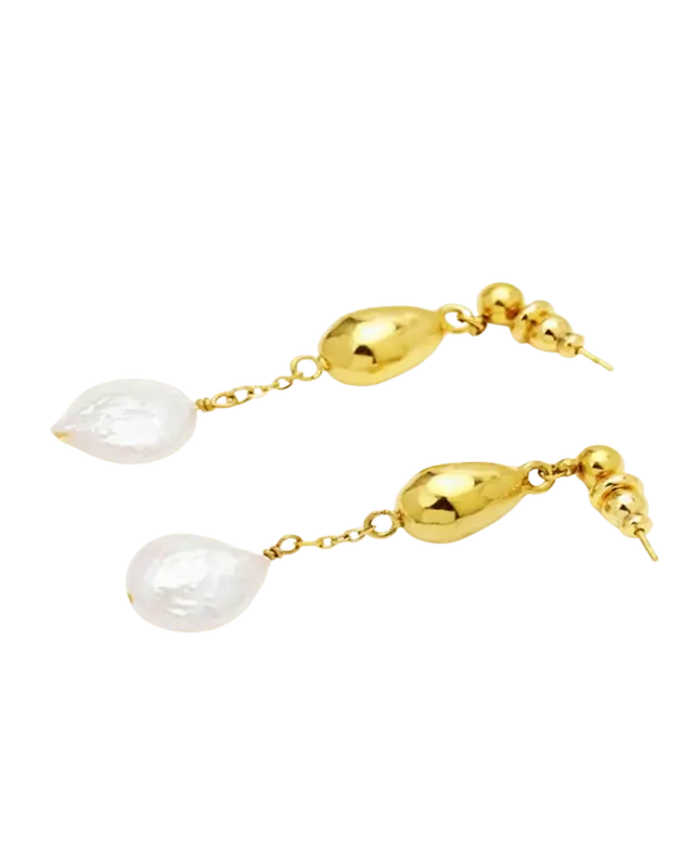 18K Pearl Drop Earrings