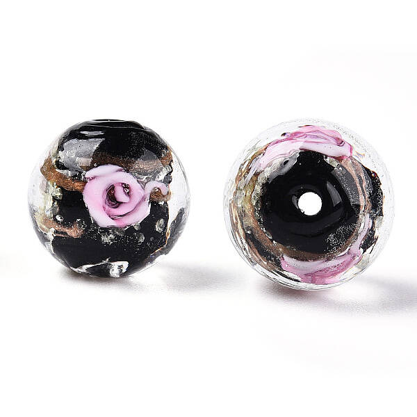 Luminous Handmade Gold Sand Lampwork Beads
