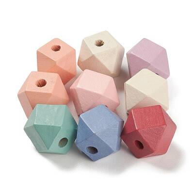 Spray Painted Natural Maple Wood Beads