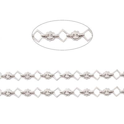 Non-Tarnish 304 Stainless Steel Rhombus & Sun Link Chains