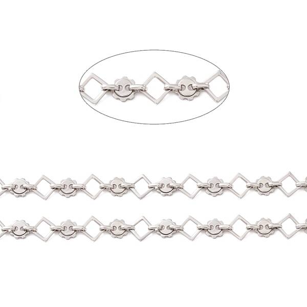 Non-Tarnish 304 Stainless Steel Rhombus & Sun Link Chains