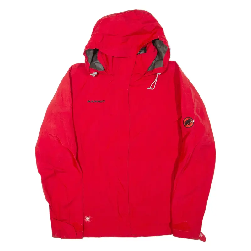 MAMMUT Mens Rain Jacket Red Hooded S
