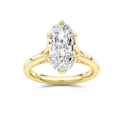 Alina Elongated Cushion Lab Grown Diamond Engagement Ring | 14K Yellow Gold 3 1/2 CT. TW.