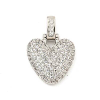 Brass Micro Pave Clear Cubic Zirconia Pendants