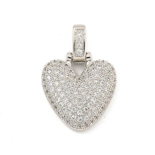 Brass Micro Pave Clear Cubic Zirconia Pendants