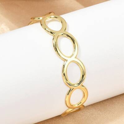 Hollow Out 304 Stainless Steel Cuff Bangles for Women