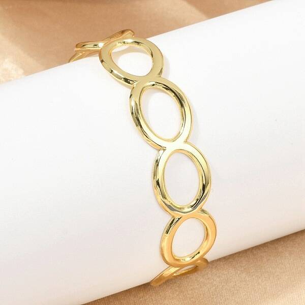 Hollow Out 304 Stainless Steel Cuff Bangles for Women