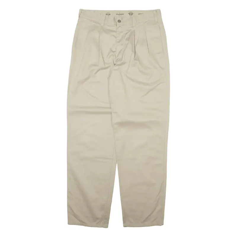 DOCKERS Mens Trousers Beige Relaxed Straight W33 L32