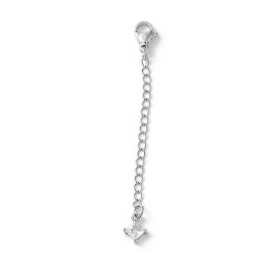 Brass Micro Pave Clear Cubic Zirconia Chain Extender