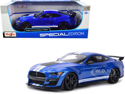 2020 Ford Mustang Shelby GT500 Blue Metallic with White Stripes \