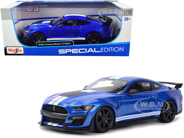 2020 Ford Mustang Shelby GT500 Blue Metallic with White Stripes \