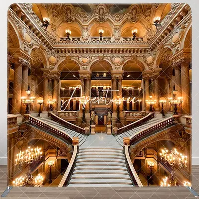 Aperturee Gold Luxury Lighted Palace Square Tension Backdrop, 6X6FT(1.8X1.8M), 111 USD, square double-sided backdrops, DSYMHD...