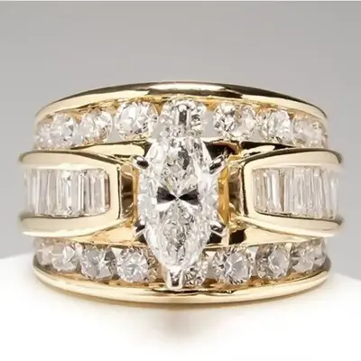 Marquise Cut CZ Engagement Rings, Women's Wedding Rings, Bridal Anniversary Rings Jewelry