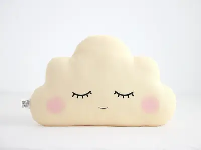 Pastel Yellow Small Cloud Pillow