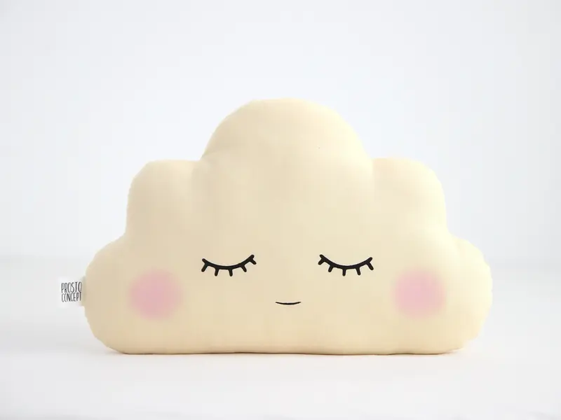 Pastel Yellow Small Cloud Pillow