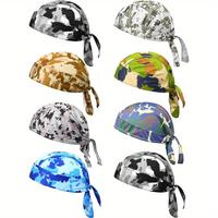 8 Pack Do Rag Skull Caps for Men Sweat Wicking Doo Rags Cooling Helmet Liner Cycling Motorcycle Bandana Baseball Headgear