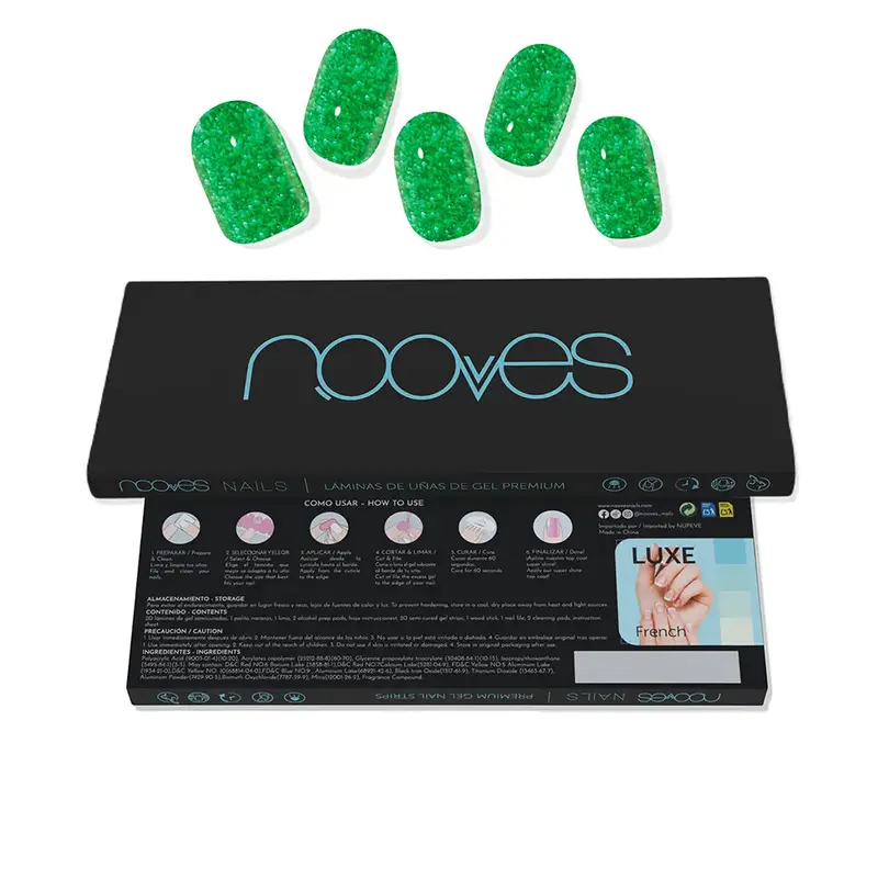 Nooves Jade Glitter Glam Glitter Green Gel Nail Polish 20 U