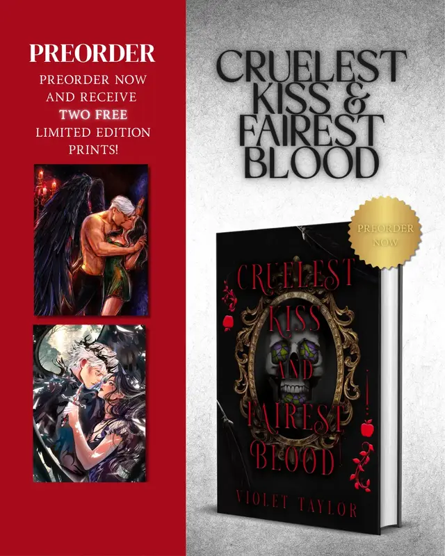 SEPTEMBER PREORDER - CRUELEST KISS AND FAIREST BLOOD Signed Hardcover Bundle with SFW/NSFW Prints