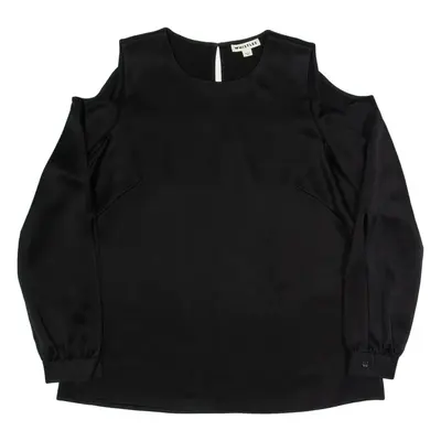 WHISTLES Open Shoulder Womens Blouse Black Long Sleeve L