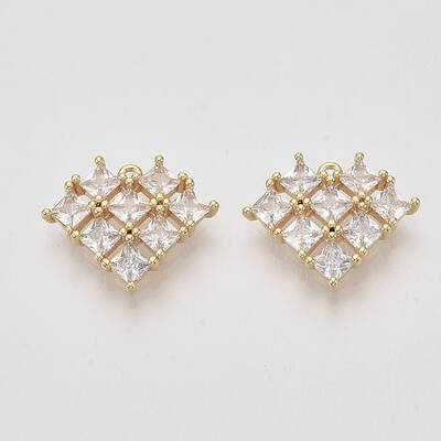Brass Micro Pave Cubic Zirconia Pendants