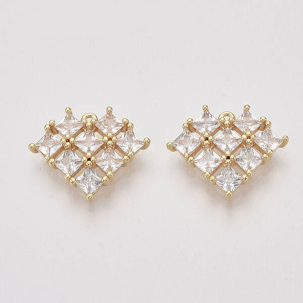 Brass Micro Pave Cubic Zirconia Pendants