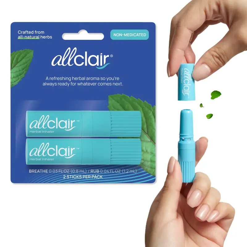 Allclair Herbal Inhaler (2-Pack) - All-Natural Therapeutic Remedy for Motion Sickness, Morning Sickness, Stress, and Queasine...