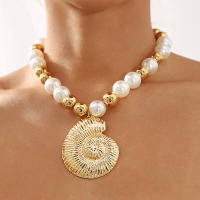 Alloy & Plastic Pearl Necklaces for Women