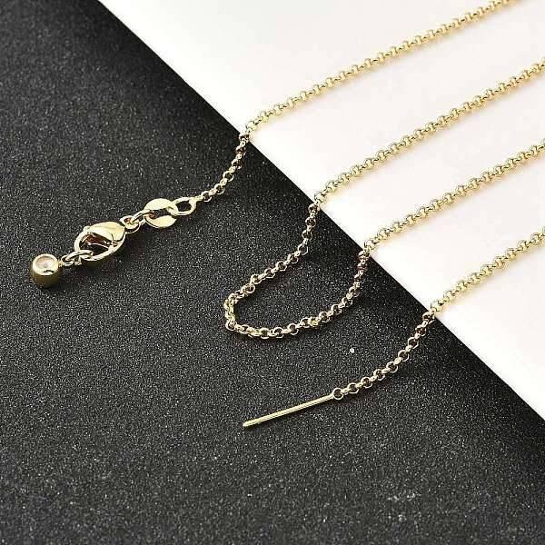 Brass Rolo Chain Adjustable Slider Necklaces