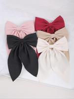 Women's Elegant Solid Color Bowknot Design Hair Clips, Cute Trendy Hair Clips, Fashionable Hair Accessories for Women & Girls...