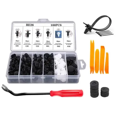Plastic Expansion Screws Box Set, Car Door Panel Mudguard Bumper Wheel Arch Clips, Durable PP Material, 100/101/130pcs